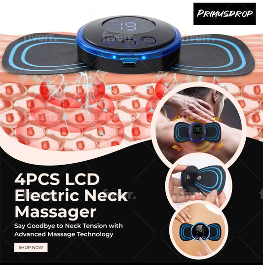 4PCS LCD Electric Neck Massager