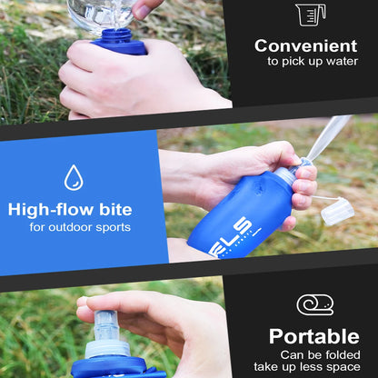 1pc150ml/250ml/500ml Outdoor Collapsible Silicone Bite Size Water Bottle