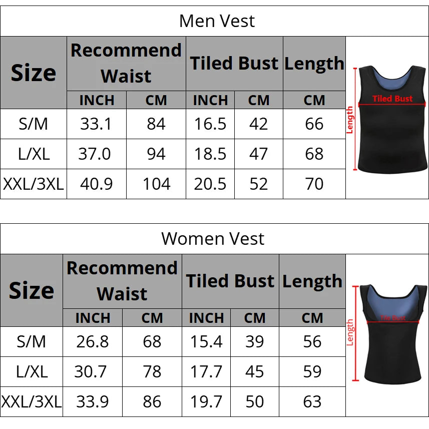 Men/Women Neoprene Sweat Sauna Vest