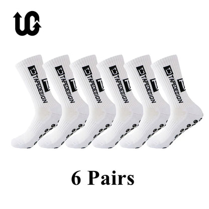 6Pairs/Lot 2024 New ANTI SLIP Tapedesign Football Socks