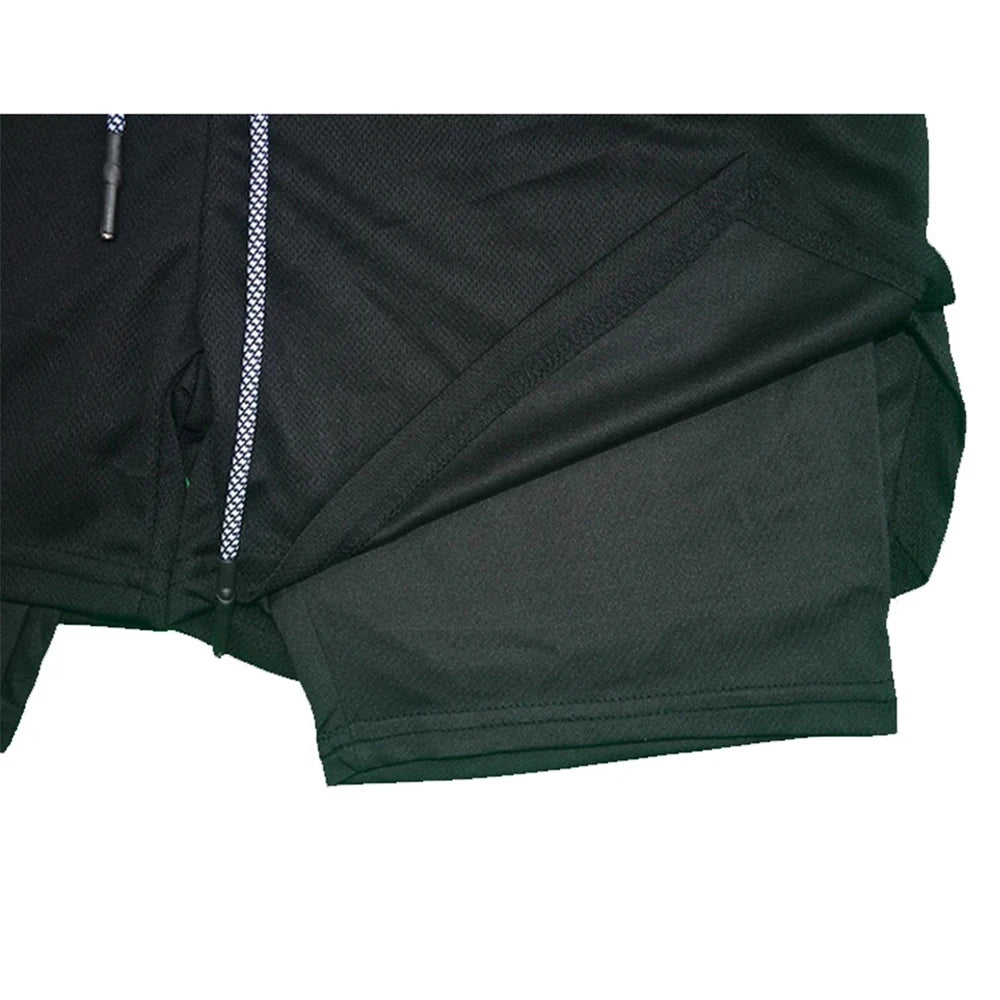 2 in 1 Compression Shorts for Men with Phone Pockets