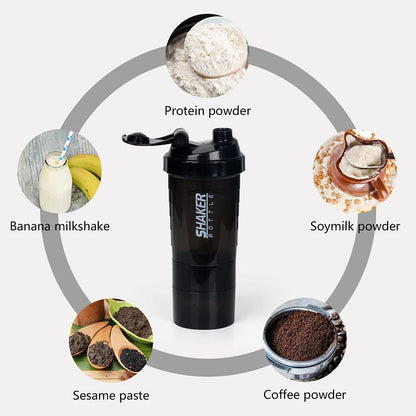 3 Layers Shaker Protein Bottle Powder Shake Cup