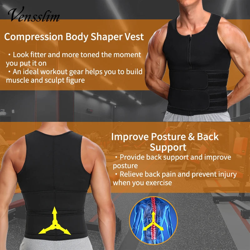 Men's Body Shaper Waist Trainer Sauna Vest